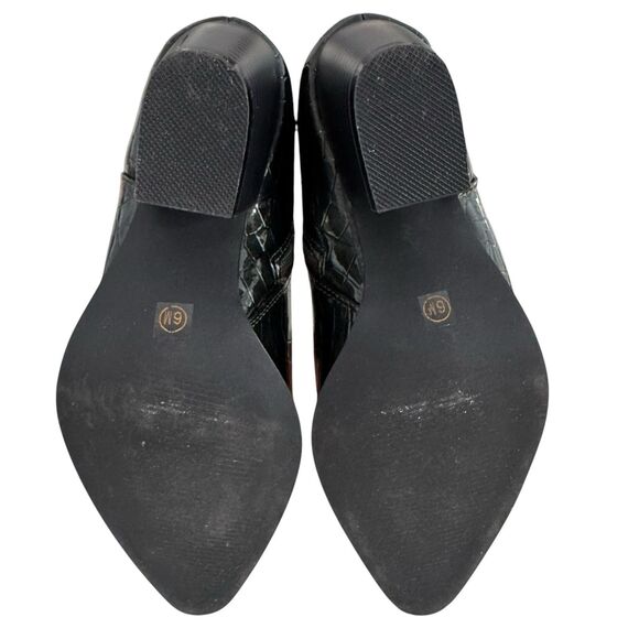 Coconuts By Matisse Women Pointed Toe Bootie 6 Dark Green Shimmer Faux Croc Goth - Picture 10 of 14